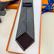 Fortok Louis Vuitton Silk Micro Damier Tie Black And White - 6