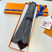 Fortok Louis Vuitton Silk Micro Damier Tie Black And White - 5