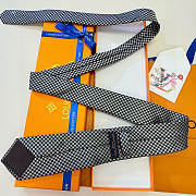 Fortok Louis Vuitton Silk Micro Damier Tie Black And White - 4