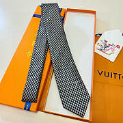 Fortok Louis Vuitton Silk Micro Damier Tie Black And White - 2