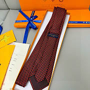 Fortok Louis Vuitton Silk Micro Damier Tie Red - 3
