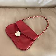Fortok Chanel Vintage Lambskin Coco Ball Fold Over Bag in red 23cm - 1
