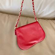Fortok Chanel Vintage Lambskin Coco Ball Fold Over Bag in red 23cm - 6