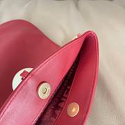 Fortok Chanel Vintage Lambskin Coco Ball Fold Over Bag in red 23cm - 5
