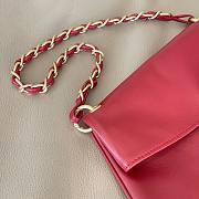 Fortok Chanel Vintage Lambskin Coco Ball Fold Over Bag in red 23cm - 3