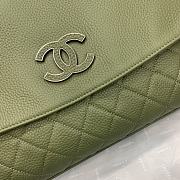 Fortok Chanel Handbag Leather in Green 32 x 7.5 x 19CM - 2