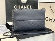 Fortok Chanel Handbag Leather in Navy Blue 32 x 7.5 x 19CM - 6