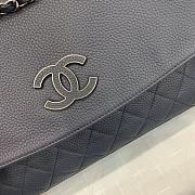 Fortok Chanel Handbag Leather in Navy Blue 32 x 7.5 x 19CM - 3