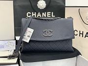 Fortok Chanel Handbag Leather in Navy Blue 32 x 7.5 x 19CM - 2