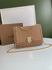 Fortok Burberry Quilted Monogram Lambskin TB Bag Brown 25.5 - 6.5 - 18.5 cm - 1