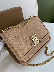 Fortok Burberry Quilted Monogram Lambskin TB Bag Brown 25.5 - 6.5 - 18.5 cm - 6