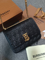 Fortok Burberry Quilted Monogram Lambskin TB Bag Black 25.5 - 6.5 - 18.5 cm - 1