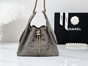 Fortok Chanel 25 taupe grey color in Suede Small bag 30x26x14cm - 1