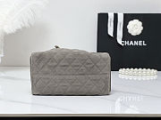 Fortok Chanel 25 taupe grey color in Suede Small bag 30x26x14cm - 5
