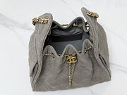 Fortok Chanel 25 taupe grey color in Suede Small bag 30x26x14cm - 4