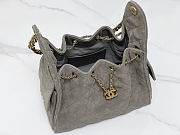 Fortok Chanel 25 taupe grey color in Suede Small bag 30x26x14cm - 3