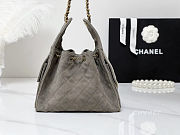 Fortok Chanel 25 taupe grey color in Suede Small bag 30x26x14cm - 2