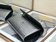 Fortok Dior Lady Dior Croisiere Chain Wallet in metallic perforated calfskin leather Silver 21cm - 5