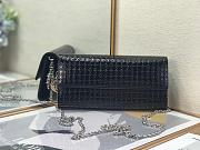 Fortok Dior Lady Dior Croisiere Chain Wallet in metallic perforated calfskin leather Black 21cm - 1