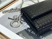 Fortok Dior Lady Dior Croisiere Chain Wallet in metallic perforated calfskin leather Black 21cm - 4