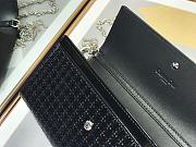 Fortok Dior Lady Dior Croisiere Chain Wallet in metallic perforated calfskin leather Black 21cm - 2