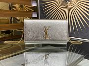 Fortok Saint Laurent YSL Kate Tassel Chain Wallet Silver 24x14.5x5.5cm - 1