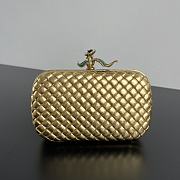 Fortok Bottega Veneta Intreccio Flower Knotted Minaudière in Gold 20x12x5.5cm - 1