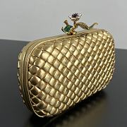 Fortok Bottega Veneta Intreccio Flower Knotted Minaudière in Gold 20x12x5.5cm - 4