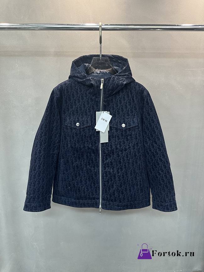Fortok Dior Hooded Jacket Navy Blue - 1