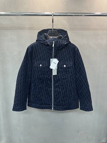 Fortok Dior Hooded Jacket Navy Blue
