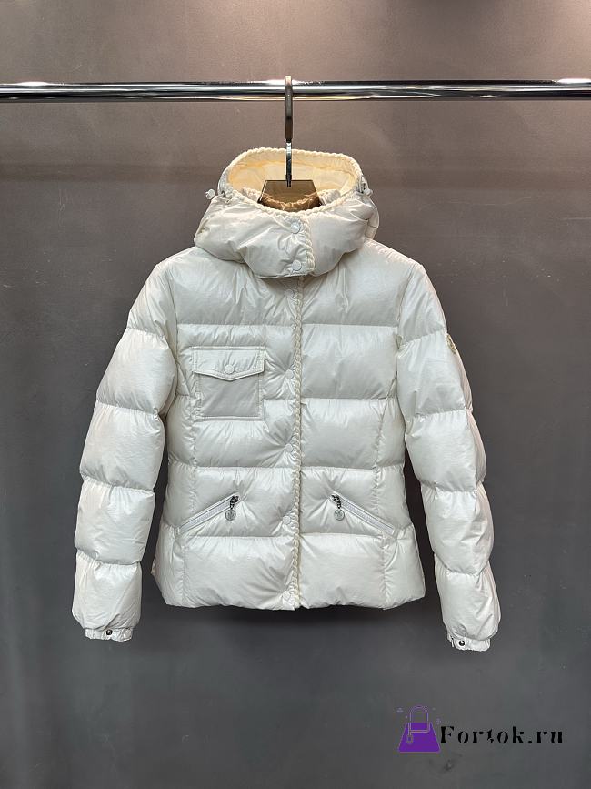 Fortok Moncler Glareins short down jacket with a hood White - 1