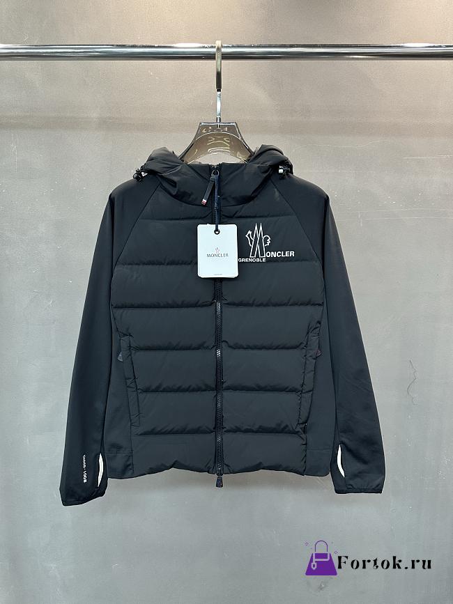 Fortok Moncler Grenoble logo-print padded jacket Black  - 1