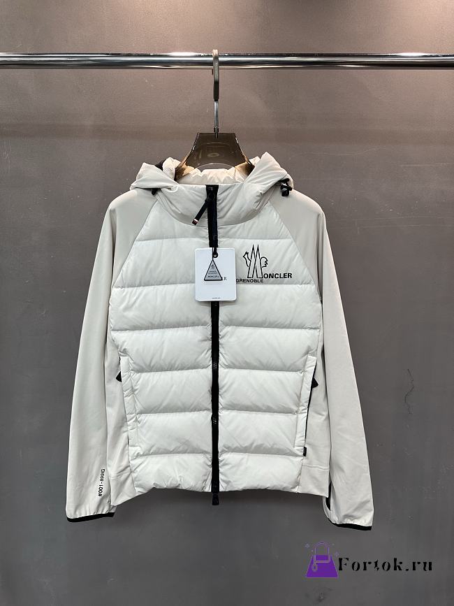 Fortok Moncler Grenoble logo-print padded jacket White - 1