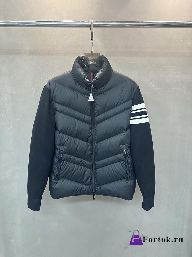 Fortok Moncler Padded Wool Zipup Cardigan Black  - 1