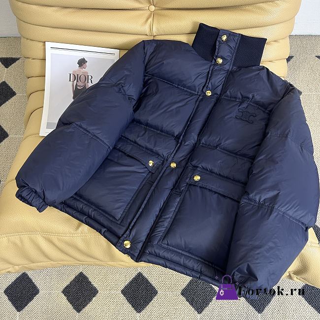 Fortok Celine Triomphe Soft Down Jacket Navy Blue - 1