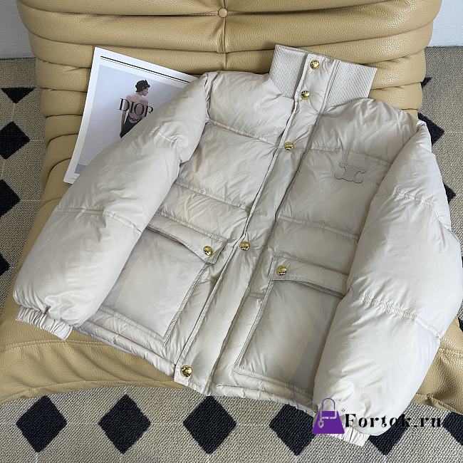 Fortok Celine Triomphe Soft Down Jacket Beige - 1
