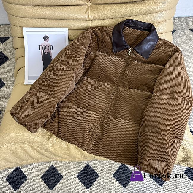 Fortok Miu Miu Corduroy Down Jacket Brown - 1