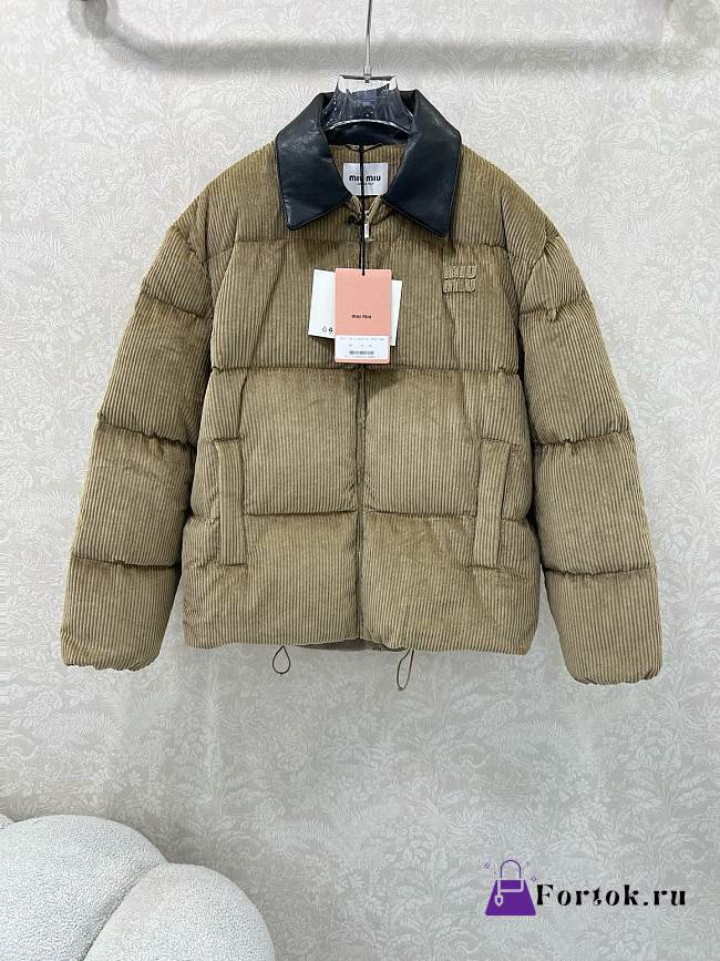 Fortok Miu Miu corduroy puffer jacket Brown  - 1