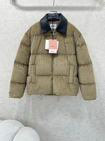 Fortok Miu Miu corduroy puffer jacket Brown 