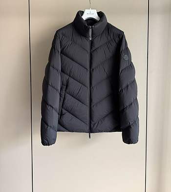 Fortok Moncler Grignan Diagonal-Quilted Short Down Jacket Black