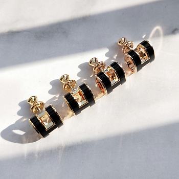 Fortok Hermes H Earrings Black