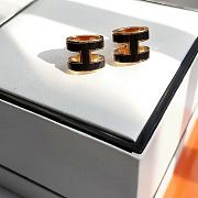 Fortok Hermes H Earrings Black - 2