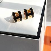 Fortok Hermes H Earrings Black - 5