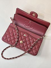 Fortok Chanel Flap Bag Caviar Burgundy Medium 25.5cm x 15.5cm x 6.5cm - 5