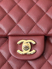 Fortok Chanel Flap Bag Caviar Burgundy Medium 25.5cm x 15.5cm x 6.5cm - 4