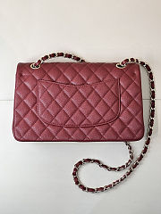 Fortok Chanel Flap Bag Caviar Burgundy Medium 25.5cm x 15.5cm x 6.5cm - 3