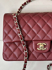 Fortok Chanel Flap Bag Caviar Burgundy Medium 25.5cm x 15.5cm x 6.5cm - 2