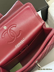 Fortok Chanel Flap Bag Burgundy 23cm - 3