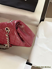 Fortok Chanel Flap Bag Burgundy 23cm - 6