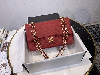 Fortok Chanel Flap Bag Caviar Red 25cm
